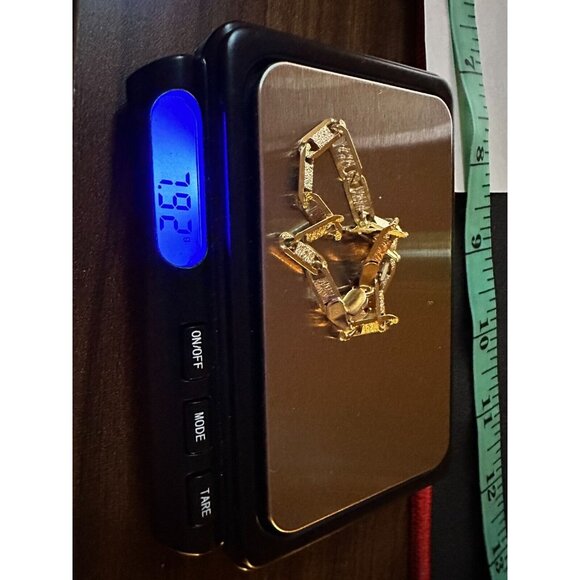 18K GOLD BRACELET GOURMETTE BUBBLES 4MM LINK MADE IN ITALY 7,9 - Picture 7 of 9